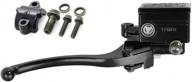 atv and scooter brake master cylinder with m10/m8 mirror mount - compatible with trx 250, 300, 350, and 450 - fully functional for front brake rebuilding (black) logo