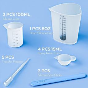 img 3 attached to 🔬 Nicpro Large Resin Silicone Measuring Cups Tool Set - 500ml, 250ml, 100ml & 15ml Measure Cups, Stir Sticks, Pipettes, Gloves - Ideal for Epoxy Resin Mixing, Molds, Jewelry Making & Waxing - Easy Clean