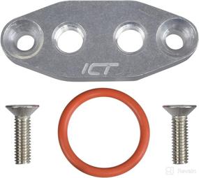 img 4 attached to 💨 ICT Billet LS Twin Turbo Dual 1/8" NPT Oil Feed Line Adapter Plate Kit - Enhances LS1 LSX Performance with LS3 Billet Plate, Supply Pressure Sensor Cover & Port for LS3 LS2 LQ4 LQ9 LS6 L92 L99 L33 LR4 551666