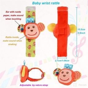 img 2 attached to LAMMAZ Soft Baby Rattle Wrists and Rattle Socks Foot Finders – Developmental Toys for Newborn Boys and Girls, Infants and Kids – Set of 8 Pieces