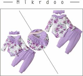 img 2 attached to Newborn Baby Girl Clothes Thanksgiving Outfit Long Sleeve Romper Pants Set Infant Toddler