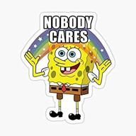 spongebob nobody cares sticker graphic logo