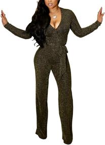 img 3 attached to 👗 Stylish Spangly Jumpsuits: Casual Clubwear for Women - Jumpsuits, Rompers & Overalls