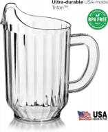 🥤 restaurant-grade break-resistant pitcher, 60 oz, clear, made in usa with bpa-free tritan material by new star foodservice - enhanced for seo logo