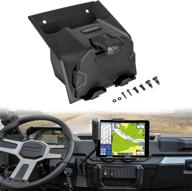 📱 sautvs electronic device mount with storage box organizer tray for polaris ranger xp 1000 crew diesel 2018-2022 accessories - phone tablet gps holder логотип