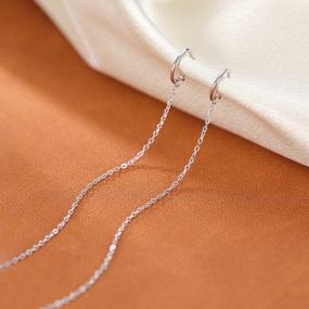 img 1 attached to 925 Sterling Silver Cuff Chain Earrings Wrap Tassel Crawler Earrings For Women - SLUYNZ