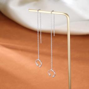 img 2 attached to 925 Sterling Silver Cuff Chain Earrings Wrap Tassel Crawler Earrings For Women - SLUYNZ