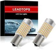 1156 ba15d led bulb - 144 smd extremely bright amber/yellow 9-30v dc for turn signal lights, tail backup | leadtops ak-3014 logo