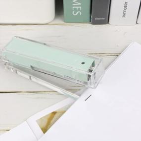 img 1 attached to Metallic Mint Green Stapler Clear Acrylic Body Desktop Stapler, 15 Sheet Capacity Durable Metal Staplers For Office And Home Desk Accessory Supplies (Mint Green)