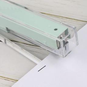 img 2 attached to Metallic Mint Green Stapler Clear Acrylic Body Desktop Stapler, 15 Sheet Capacity Durable Metal Staplers For Office And Home Desk Accessory Supplies (Mint Green)