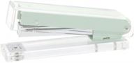 metallic mint green stapler clear acrylic body desktop stapler, 15 sheet capacity durable metal staplers for office and home desk accessory supplies (mint green) logo