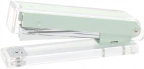 img 4 attached to Metallic Mint Green Stapler Clear Acrylic Body Desktop Stapler, 15 Sheet Capacity Durable Metal Staplers For Office And Home Desk Accessory Supplies (Mint Green)