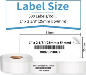 img 3 attached to COLORWING Multi-Purpose Labels Compatible Dymo 30336(1" X 2-1/8")LW Address & Barcode, Used With Dymo LabelWriter 450 Turbo，450,4XL Desktop Printers, 25Mm X 54Mm, 4 Rolls - 500 Labels/Roll