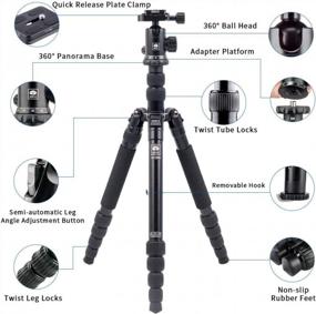 img 3 attached to Нагрузка 17,6 фунтов SIRUI NT-1005X + E-10 2-в-1 алюминиевый штатив-монопод для камеры с панорамной шаровой головкой 360 для видеокамер DSLR