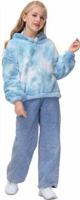 img 1 attached to Cute Tie Dye Fleece Hoodies For Girls: Oversized Crop Tops Jacket Coat, Ages 5-14 Years Old By GAMISOTE