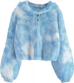 img 4 attached to Cute Tie Dye Fleece Hoodies For Girls: Oversized Crop Tops Jacket Coat, Ages 5-14 Years Old By GAMISOTE