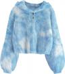 cute tie dye fleece hoodies for girls: oversized crop tops jacket coat, ages 5-14 years old by gamisote logo