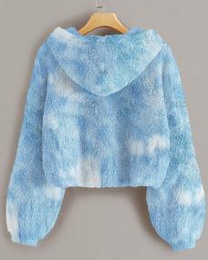 img 3 attached to Cute Tie Dye Fleece Hoodies For Girls: Oversized Crop Tops Jacket Coat, Ages 5-14 Years Old By GAMISOTE