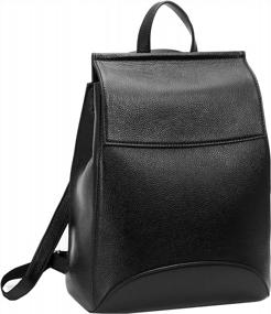 img 4 attached to Genuine Leather Backpack Women'S Designer Daypack Anti Theft Shoulder Bag Black-R