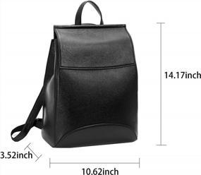 img 1 attached to Genuine Leather Backpack Women'S Designer Daypack Anti Theft Shoulder Bag Black-R