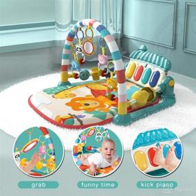img 2 attached to 👶 Eners Baby Gyms Play Mats: Musical Activity Center with Kick & Play Piano Gym, Tummy Time Padded Mat for Newborns, Toddlers, and Infants in Green