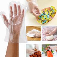 🧤 500 pcs disposable food prep gloves - plastic food safe gloves for cooking, cleaning, crafting, hair coloring - transparent, one size fits most logo