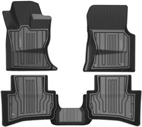 img 4 attached to 🚗 LASFIT Floor Mats for Jaguar F-Pace: All-Weather Custom TPE Liners (2017-2021), Front & Rear Rows, Black