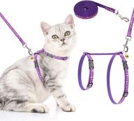 🐾 adjustable pawchie cat harness and leash set - soft escape proof h-shaped safety strap with glowing golden moon and star pattern for outdoor walking - ideal for pet cats logo