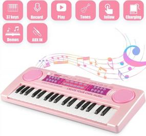 img 3 attached to 37 Key Kids Piano Keyboard With Microphone - Perfect For 3-8 Year Olds! | APerfectLife