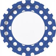 amscan polka dot round dinner plates - perfect for parties! logo