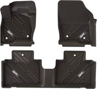 🚘 custom fit tpe all weather floor mats for ford edge 2015-2021 - full set black car liners - 1st and 2nd row logo