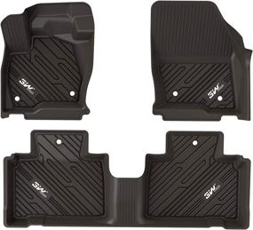 img 4 attached to 🚘 Custom Fit TPE All Weather Floor Mats for Ford Edge 2015-2021 - Full Set Black Car Liners - 1st and 2nd Row