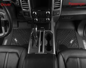 img 2 attached to 🚘 Custom Fit TPE All Weather Floor Mats for Ford Edge 2015-2021 - Full Set Black Car Liners - 1st and 2nd Row