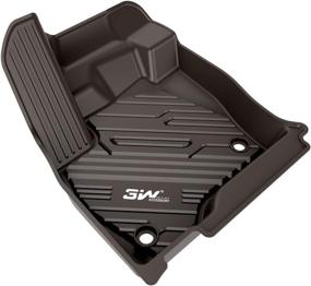 img 3 attached to 🚘 Custom Fit TPE All Weather Floor Mats for Ford Edge 2015-2021 - Full Set Black Car Liners - 1st and 2nd Row