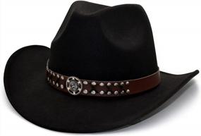 img 4 attached to Stylish Wide Brim Cowboy & Cowgirl Hat For Women By Lisianthus