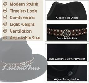 img 3 attached to Stylish Wide Brim Cowboy & Cowgirl Hat For Women By Lisianthus