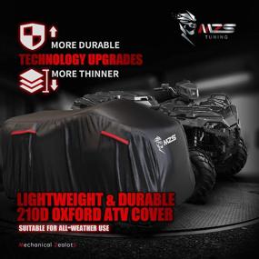 img 3 attached to 🏍️ MZS ATV Cover - All-Weather Outdoor Waterproof Protection Accessory for Quad 4 Wheeler - Fits up to 88 inches - Durable Tear/Wind Proof Design with Vents, Reflective Adjuster Buckle, and Storage Bag