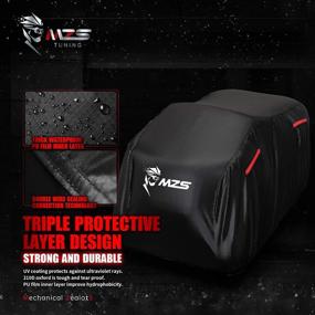 img 2 attached to 🏍️ MZS ATV Cover - All-Weather Outdoor Waterproof Protection Accessory for Quad 4 Wheeler - Fits up to 88 inches - Durable Tear/Wind Proof Design with Vents, Reflective Adjuster Buckle, and Storage Bag