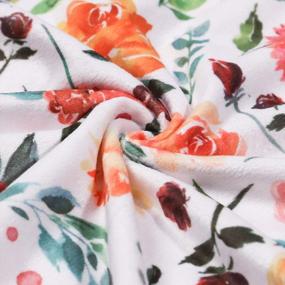 img 2 attached to Мягкое и элегантное одеяло для девочки - двухслойная минки с точечной подкладкой, цветочный многоцветный принт, 30 X 40 дюймов