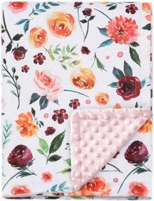 img 4 attached to Мягкое и элегантное одеяло для девочки - двухслойная минки с точечной подкладкой, цветочный многоцветный принт, 30 X 40 дюймов