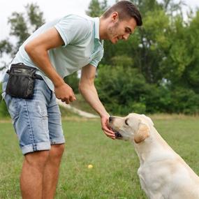 img 3 attached to 🐶 Waldseemüller Dog Treat Pouch: Versatile Training Bag with Waist Shoulder Strap & Poop Bag Dispenser - Camouflage Yellow