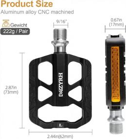 img 1 attached to MZYRH Youth Bike Pedals With Reflectors – Non-Slip Aluminum Alloy Pedals Perfect For Mountain, BMX And Road Bikes