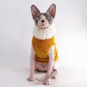 img 2 attached to 🧣 Winter Warmth for Your Hairless Companion: Sphynx Cat Clothes Faux Fur Sweater & Fashionable High Collar Coat for Cats and Small Dogs