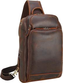 img 4 attached to Shoulder Daypack Italian Leather Zippers Backpacks for Casual Daypacks