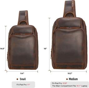 img 1 attached to Shoulder Daypack Italian Leather Zippers Backpacks for Casual Daypacks