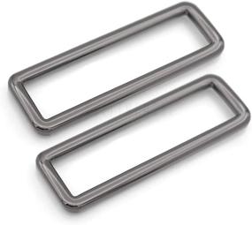 img 4 attached to 4Pcs 2 Inch Gunmetal Rectangle Rings Buckle Loop For Bag Belt Strap - CRAFTMEMORE Quality Finish