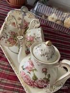 img 1 attached to Vintage Floral Porcelain Tea Cups: YOLIFE'S Set Of 2 Cups And Saucers - 8 Oz review by Jeff Sprunk