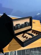 img 1 attached to Portable Leather Cigar Humidor Case With Humidifier And Cedar Wood For Travel - 4 Piece Set In Black review by Patrick Stephani
