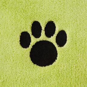 img 1 attached to 🐶 Bone Dry Absorbent Pet Grooming Towel Collection: Microfiber Drying Set, 15x30, Lettuce Green (Embroidered), 3 Count