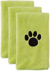 img 4 attached to 🐶 Bone Dry Absorbent Pet Grooming Towel Collection: Microfiber Drying Set, 15x30, Lettuce Green (Embroidered), 3 Count